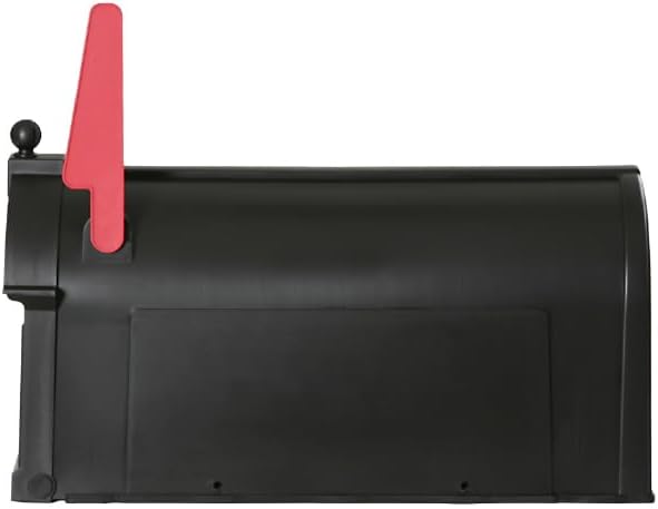 The Ambrose Mailbox, Durable Plastic, Easy to Install, Flag Included, Black